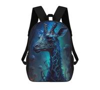 sinyumoney Fantasy Giraffe in Enchanted Forest Sac À Dos Scolaire Pour Adolescents, Imprimé En 3D, Ajustable, À Poches Tendance, Pour Enfants, Garçons, Filles, Étudiants Et Adolescents 17inch