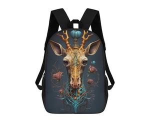 sinyumoney Fantasy Giraffe Portrait Sac À Dos Scolaire Enfant Tendance Et Décontracté, Sac À Dos Imprimé En 3D Pour Garçon, Grand Sac À Dos 17inch