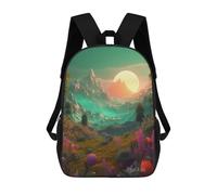 sinyumoney Fantasy Landscape with Giant Moon -1 Sacs À Dos Décontractés Pour Enfants, Sacs D'école Pour Adolescents, Filles Et Garçons, Sacs À Dos Pour Livres 17inch