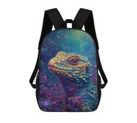 sinyumoney Fantasy Lizard in Amazon Rainforest-2 Sac À Dos Scolaire Pour Enfants, 43 Cm (17 Pouces), Imprimé En 3D, Pour Garçons, Élèves Du Primaire Et Du Collège