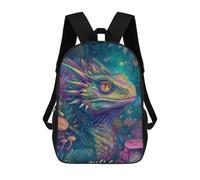 sinyumoney Fantasy Lizard in Enchanted Forest Sacs À Dos 17 Pouces Pour Enfants, Sacs D'école Imprimés En 3D Pour Élèves Du Primaire Et Du Collège, Garçons Et Filles