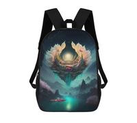 sinyumoney Fantasy Lotus Island Landscape 17inch Sacs À Dos Scolaires Imprimés En 3D - Sacs À Dos Tendance Pour Garçons Du Primaire Et Du Collège