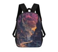 sinyumoney Fantasy Mountain Ruin Sacs À Dos Imprimés En 3D Pour Enfants, Sacs D'école Tendance Pour Garçons, Sacs De Voyage, Sacs Scolaires Pour Élèves Du Primaire 17inch