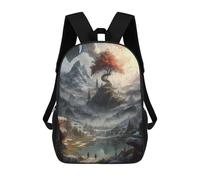 sinyumoney Fantasy Mountain Village -2 Sacs À Dos Imprimés En 3D Pour Enfants, Sacs D'école Tendance Pour Garçons, Sacs De Voyage, Sacs Scolaires Pour Élèves Du Primaire 17inch