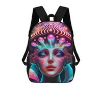 sinyumoney Fantasy Mushroom Crown Artwork Sac À Dos Enfant, Sac D'école, Sac À Dos Imprimé 3D Avec Motif De Dessin Animé, Grande Capacité, Pour Garçons Et Filles 17inch