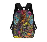 sinyumoney Fantasy Mushroom Forest Sac À Dos Imprimé En 3D, Sac D'école Décontracté Et Tendance Pour Enfants, Sac D'école Pour Garçons, Collégiens 17inch