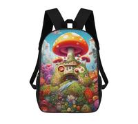 sinyumoney Fantasy Mushroom Village Sacs À Dos, Sac À Dos Enfant, Sac D'école, Sac À Dos De Voyage Imprimé En 3D, Accessoire De Mode, Sac À Dos Imperméable Pour Enfants 17inch
