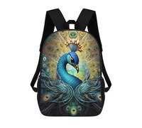 sinyumoney Fantasy Peacock Artwork Sac À Dos Scolaire Pour Enfants, Imprimé En 3D, Sac À Dos Tendance Pour Garçons, Élèves Du Primaire Et Du Collège 17inch