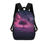 sinyumoney Fantasy Pink Sky Landscape 17inch Sac À Dos Scolaire Imprimé En 3D Pour Enfants, Style Décontracté Et Tendance, Idéal Pour Les Voyages Et Les Études.