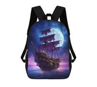 sinyumoney Fantasy Pirate Ship Sac À Dos Scolaire Imprimé En 3D Pour Garçons Et Filles, Sac À Dos Pour Ordinateur Portable Pour Enfants/étudiants/adultes 17inch