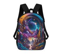 sinyumoney Fantasy Portal to Another World -4 Sac À Dos Imprimé En 3D, Sac D'école Décontracté Et Tendance Pour Enfants, Sac D'école Pour Garçons, Collégiens 17inch