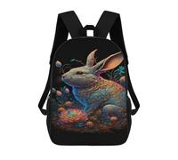 sinyumoney Fantasy Rabbit Garden Artwork Sacs À Dos Pour Enfants 17inch Sac À Dos Scolaire, Sac D'école Imprimé En 3D Pour Garçons, Élèves Du Primaire Et Du Collège