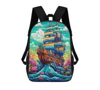 sinyumoney Fantasy Sailing Ship -10 Sacs À Dos Pour Enfants, Cartables 3D Personnalisés Pour Garçons Et Filles, Grands Sacs À Dos Scolaires Décontractés 17inch