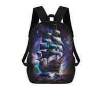 sinyumoney Fantasy Sailing Ship Artwork -2 Sacs À Dos Pour Enfants, Sac À Dos Scolaire Imprimé En 3D Pour Enfants, Sac À Dos De Voyage, Sac À Livres Pour Enfants 17inch Sac D'école