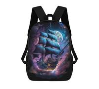 sinyumoney Fantasy Sailing Ship Artwork -3 Sac À Dos Scolaire Pour Enfants, Imprimé En 3D, Sac À Dos Tendance Pour Garçons, Élèves Du Primaire Et Du Collège 17inch