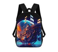 sinyumoney Fantasy Sailing Ship in Space -1 Sac À Dos Scolaire Imprimé En 3D Pour Enfants, Sac À Dos De Voyage Tendance Et Décontracté Pour Écoliers 17inch