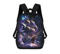 sinyumoney Fantasy Sailing Ship Sac À Dos Pour Garçons Et Adolescents, Sacs À Dos Pour Filles, Sacs À Dos Pour Tout-petits, Sacs À Livres Pour L'école Primaire Et Le Collège 17inch