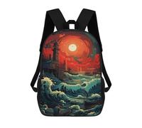 sinyumoney Fantasy Sea Sunset 17inch Sac À Dos Scolaire Imprimé En 3D Pour Enfants, Style Décontracté Et Tendance, Idéal Pour Les Voyages Et Les Études.