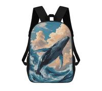 sinyumoney Fantasy Sea Whale Sacs À Dos Scolaires Pour Enfants, Cartables Imprimés En 3D, Sacs D'école Tendance Pour Garçons, Élèves Du Primaire Et Du Collège 17inch