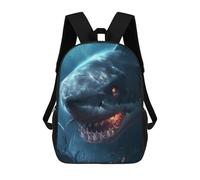 sinyumoney Fantasy Shark Scary Glow Sac À Dos Scolaire Pour Enfants, 43 Cm (17 Pouces), Imprimé En 3D, Pour Garçons, Élèves Du Primaire Et Du Collège