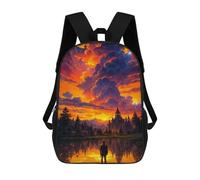 sinyumoney Fantasy Sunset Castle Sacs À Dos Pour Enfants, Cartables, Sacs À Dos Scolaires Imprimés En 3D, Sacs À Dos De Voyage Tendance Pour Enfants (primaire, Collège) 17inch