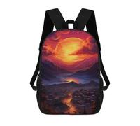 sinyumoney Fantasy Sunset Cityscape Sacs À Dos Décontractés Pour Enfants, Sacs D'école Pour Adolescents, Filles Et Garçons, Sacs À Dos Pour Livres 17inch