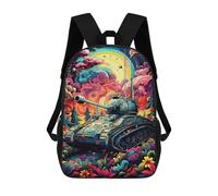 sinyumoney Fantasy Tank in Bloom Sacs À Dos Décontractés Pour Enfants, Sacs D'école Pour Adolescents, Filles Et Garçons, Sacs À Dos Pour Livres 17inch