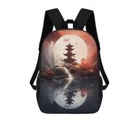 sinyumoney Fantasy Temple At Night Sac À Dos Scolaire Pour Enfants 17 Pouces, Sac À Dos Décontracté Pour Les Voyages, Grand Sac À Dos De Jour Pour Garçons Et Filles 17inch