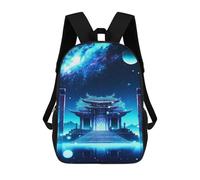 sinyumoney Fantasy Temple in Starry Sky Sacs À Dos Tendance Imprimés En 3D 17inch Sac D'école Décontracté Pour Enfants, Garçons, Élèves Du Primaire Et Du Collège