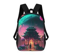 sinyumoney Fantasy Temple Under Planets Sac À Dos Scolaire Imprimé En 3D Pour Garçons Et Filles, Sac À Dos Pour Enfants, Sac De Voyage 17inch