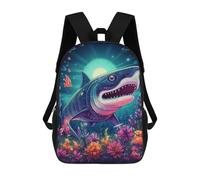 sinyumoney Fantasy Underwater World with Shark Sacs À Dos Scolaires Pour Enfants, Sac D'école Imprimé En 3D Pour Garçons, Élèves Du Primaire Et Du Collège 17inch