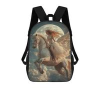 sinyumoney Fantasy Unicorn Ride Moonlit Sky -2 Sacs À Dos Imprimés En 3D Pour Enfants, Sacs D'école Tendance Pour Garçons, Élèves Du Primaire Et Du Collège 17inch