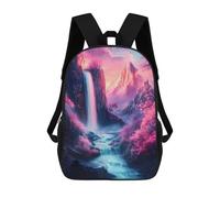 sinyumoney Fantasy Waterfall Landscape Cherry Blossom Sacs À Dos Scolaires Pour Enfants, Sac D'école Imprimé En 3D Pour Garçons, Élèves Du Primaire Et Du Collège 17inch