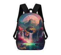 sinyumoney Fantasy Waterfall Paradise Sacs À Dos Pour Enfants, Sac À Dos Scolaire, Sac À Dos Imprimé En 3D Pour Enfants, Sac À Dos De Voyage, Sac À Livres, Sac D'école Pour Enfants 17inch