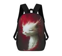 sinyumoney Fantasy White Cat Artwork Sac À Dos Scolaire Pour Enfants, Imprimé En 3D, Pour Garçons, Élèves Du Primaire Et Du Collège 17inch