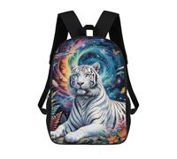 sinyumoney Fantasy White Tiger Art Print Sac À Dos Imperméable Pour Ordinateur Portable, Idéal Pour Le Campus, Les Voyages Et Le Sport En Plein Air 17inch