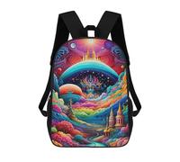 sinyumoney Fantasy World with Castle And Rainbow Clouds Sacs À Dos Imprimés En 3D Pour Enfants, Sacs D'école Tendance Pour Garçons, Élèves Du Primaire Et Du Collège 17inch