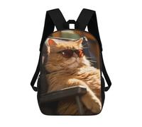 sinyumoney Fat Cat Chilling Sun Beach Sac À Dos Enfant, Cartable Pour Garçons Et Adolescents, Sac À Dos De Voyage, Sac À Dos Scolaire, Sac À Livres 17inch