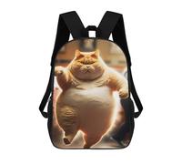 sinyumoney Fat Cat Doing Zomba Sac À Dos Scolaire Imprimé En 3D, Sac À Dos Décontracté Pour Enfants, Sac D'école Imprimé En 3D Pour Garçons, Primaire Et Collège 17inch