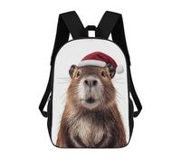 sinyumoney Festive Beaver Portrait Sac À Dos Enfant, Cartable Imprimé En 3D Pour Garçons Et Adolescents 17inch