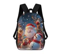 sinyumoney Festive Christmas Scene Santa Sac À Dos Scolaire Imprimé En 3D, Sac À Dos Décontracté Pour Enfants, Sac D'école Imprimé En 3D Pour Garçons, Primaire Et Collège 17inch