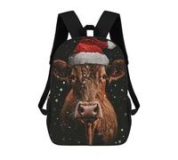 sinyumoney Festive Cow Christmas Sac À Dos Scolaire Enfant Tendance Et Décontracté, Sac À Dos Imprimé En 3D Pour Garçon, Grand Sac À Dos 17inch