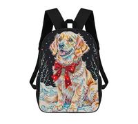 sinyumoney Festive Dog Portrait with Christmas Bow Sacs À Dos Pour Enfants, Cartables, Sacs À Dos Scolaires Imprimés En 3D, Sacs À Dos De Voyage Tendance Pour Enfants (primaire, Collège) 17inch