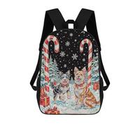 sinyumoney Festive Dogs in Winter Wonderland Sacs À Dos Scolaires Pour Enfants, Sac D'école Imprimé En 3D Pour Garçons, Élèves Du Primaire Et Du Collège 17inch