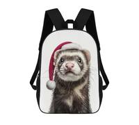 sinyumoney Festive Ferret Portrait Sacs À Dos Scolaires Pour Enfants, Sac D'école Imprimé En 3D Pour Garçons, Élèves Du Primaire Et Du Collège 17inch