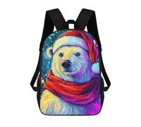 sinyumoney Festive Polar Bear Sac À Dos Scolaire Pour Filles Et Garçons, Grande Capacité, Léger, Pour Enfants Et Étudiants 17inch