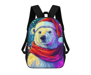 sinyumoney Festive Polar Bear Sac À Dos Scolaire Pour Filles Et Garçons, Grande Capacité, Léger, Pour Enfants Et Étudiants 17inch