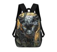 sinyumoney Fierce Black Panther in Golden Mosaic Art Sacs À Dos Pour Enfants, Cartables Imprimés En 3D, Sacs À Dos Pour Élèves Du Primaire Et Du Collège (garçons Et Filles) 17inch