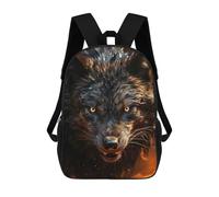 sinyumoney Fierce Black Wolf in Fire Sac À Dos Scolaire Imprimé En 3D Pour Garçons Et Filles, Sac À Dos Pour Ordinateur Portable Pour Enfants/étudiants/adultes 17inch