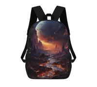 sinyumoney Fiery Alien Planet Sac À Dos Scolaire Imprimé En 3D Pour Enfants, Sac À Dos De Voyage, Sac Tendance Et Décontracté Pour Écoliers 17inch